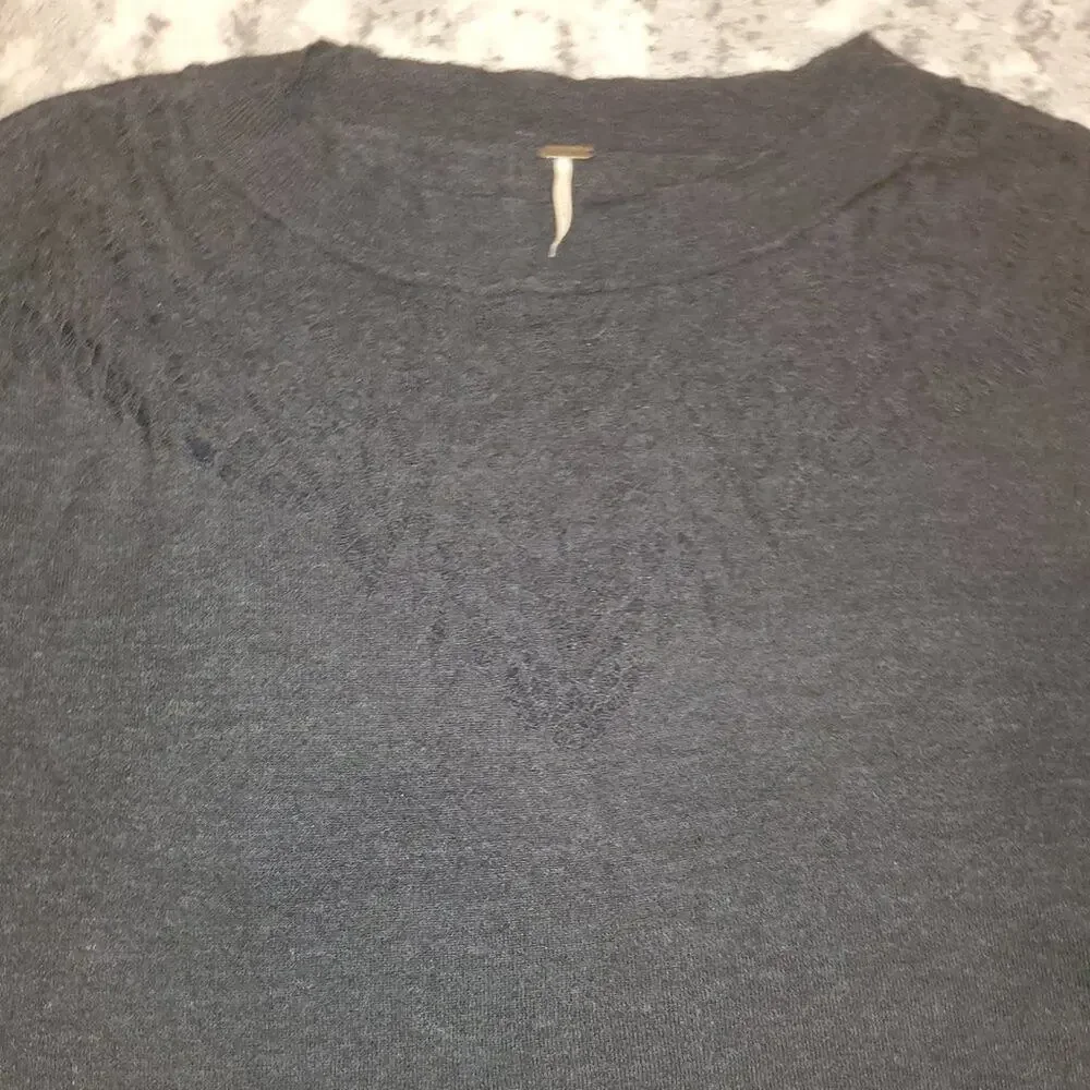 Free People Oversized Knit Black Top || EUC || Med